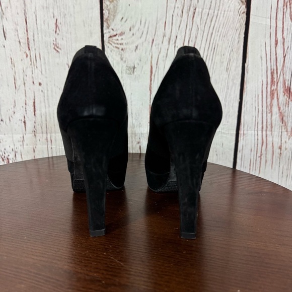 Stuart Weitzman Wrap It Up Women’s Black Suede Leather Platform Booties 6 EUC - Picture 9 of 14